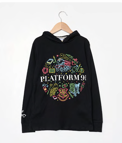 DESCUENTO 15% LIQUIDACION DE TEMPORADA! I INV. REMERA DE ALGODÓN ESTAMPADA CON CAPUCHA "HARRY POTTER"