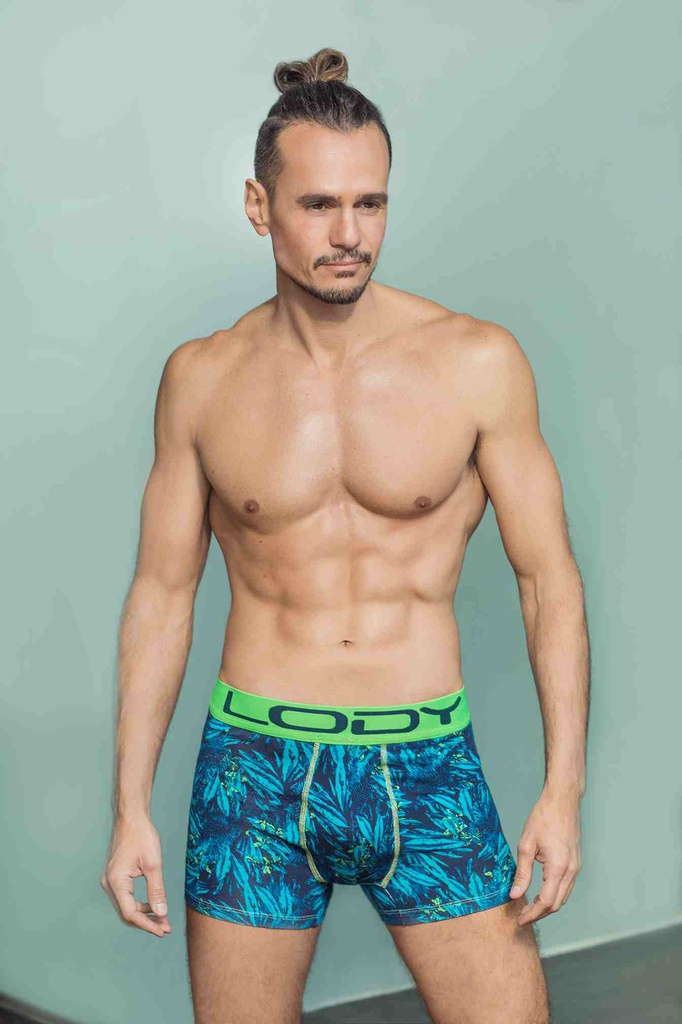 BOXER ALG. LYCRA ESTAMPADO CON BORDADOR 