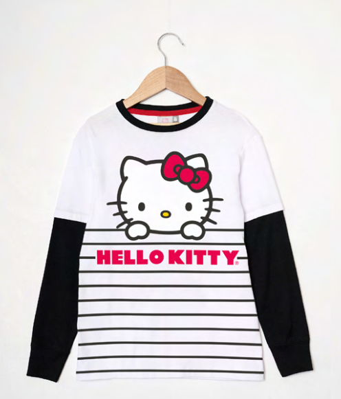 LIQUIDACION ! - INV. REMERA DE ALGODÓN CON BAJO MANGA &quot;KITTY&quot;