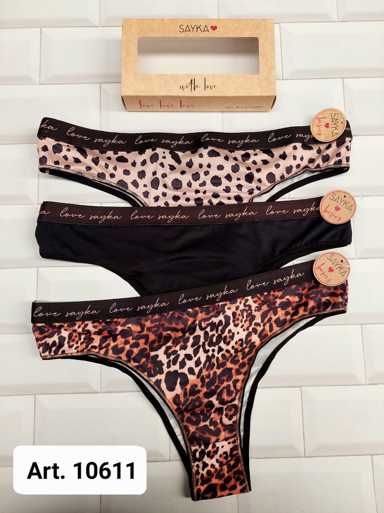 PACK X3 VEDETINA MICROFIBRA ESTAMPADA C/ELASTICO PERSONALIZADO