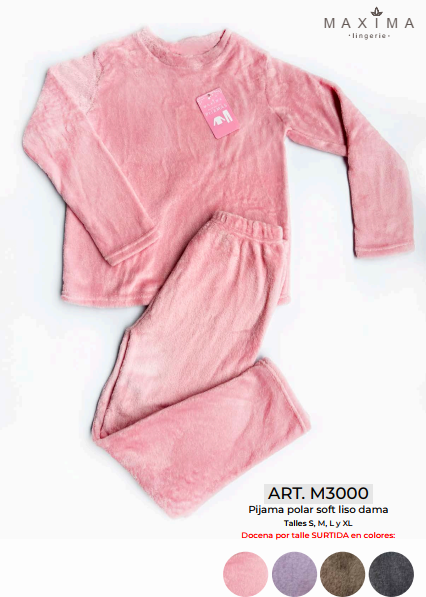 DESCUENTO 10% LIQUIDACION DE TEMPORADA!  INV. PIJAMA DAMA LISO POLAR SOFT