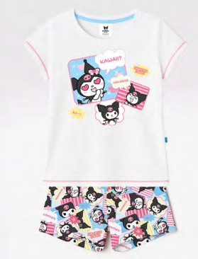 VER. PIJAMA REMERA DE ALGODÓN Y SHORT SUBLIMADO &quot;KUROMI&quot;