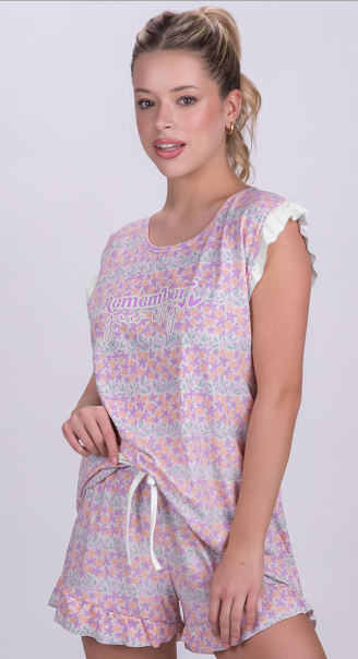 VER. PIJAMA REMERA Y SHORT ESTAMPADO