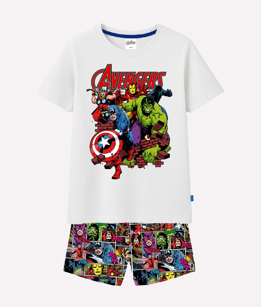 VER. PIJAMA DE ALGODÓN ESTAMPADO "AVENGERS"