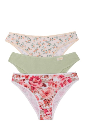 PACK X3 VEDETINA DE ALGODÓN Y LYCRA ESTAMPADA "VINTAGE"