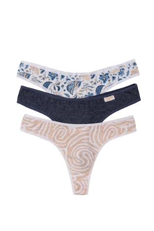 PACK X3 COLALES DE ALGODÓN Y LYCRA ESTAMPADA &quot;MEDITERRANEO&quot;