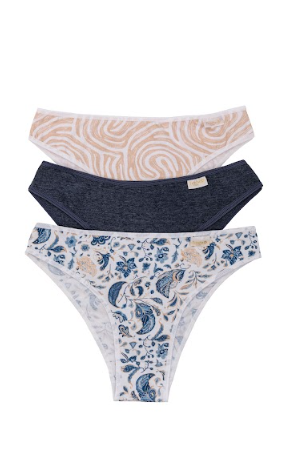 PACK X3 VEDETINA ESPECIAL  DE ALGODÓN Y LYCRA ESTAMPADA "MEDITERRANEO"