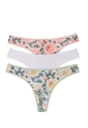 PACK X3 COLALES ESTAMPADA DE MICROFIBRA "ROSAS"