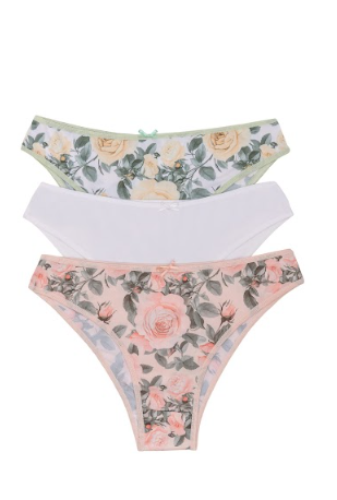 PACK X3 VEDETINA ESTAMPADA DE MICROFIBRA &quot;ROSAS&quot;