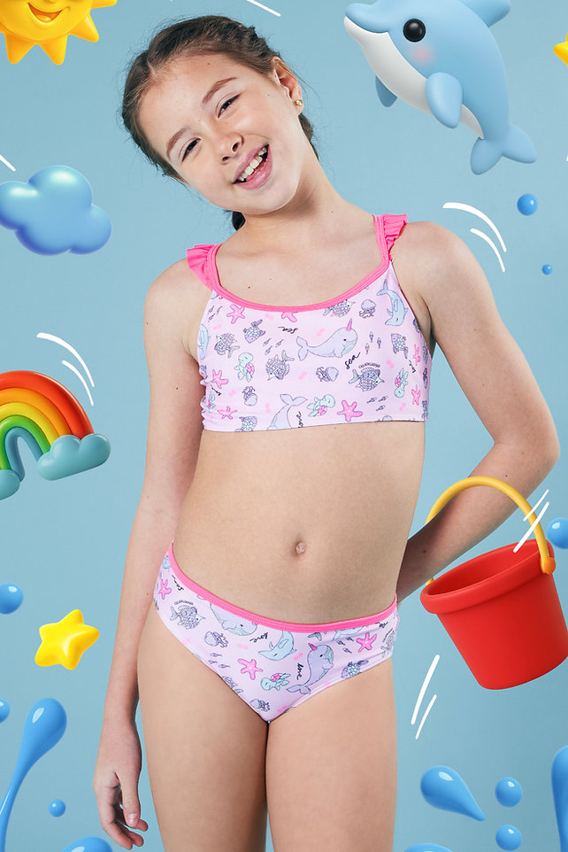 VER. MALLA BIKINI ESTAMPADA CON BRETELES LISOS