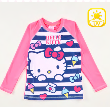 VER. REMERA MANGAS LARGAS CON PROTECCION UV "KITTY"
