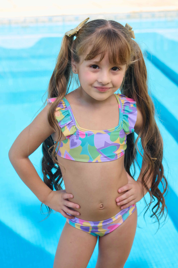 VER. MALLA BIKINI ESTAMPADA CON VOLADOS &quot;CORAZONES&quot;