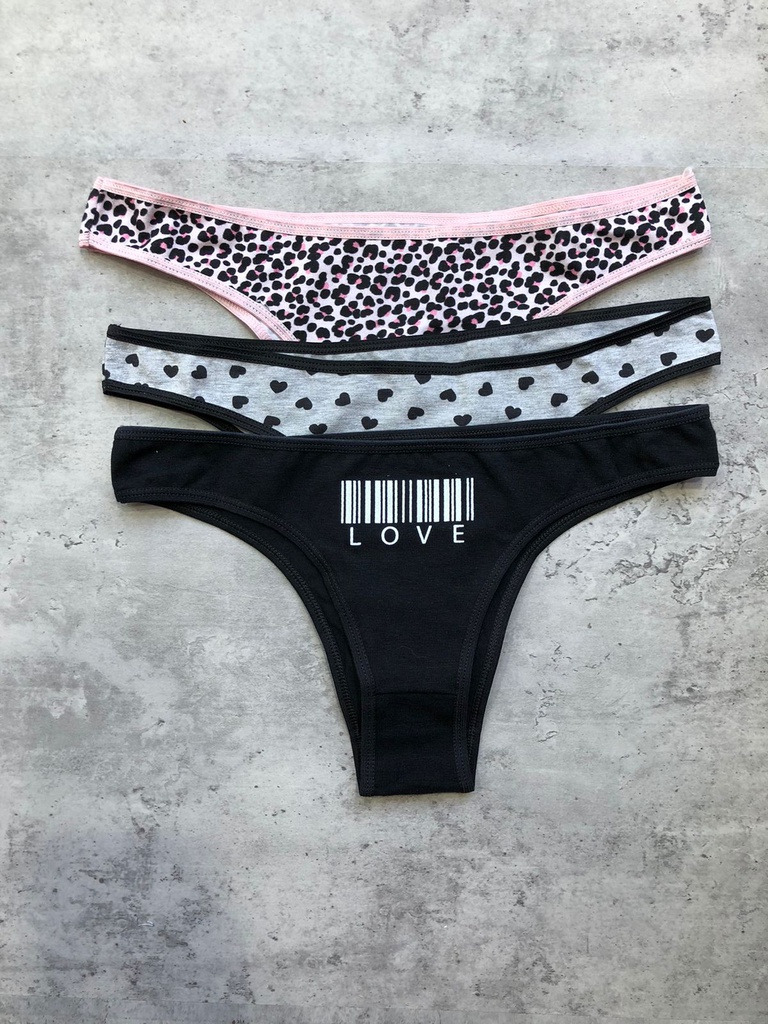 PACK X3 VEDETINA DE ALGODÓN Y LYCRA ESTAMPADA