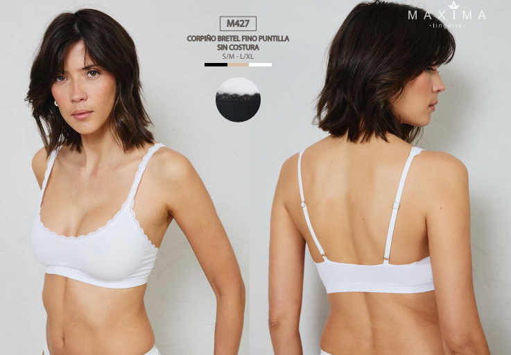 CORPIÑO BRETEL FINO CON PUNTILLA SIN COSTURA