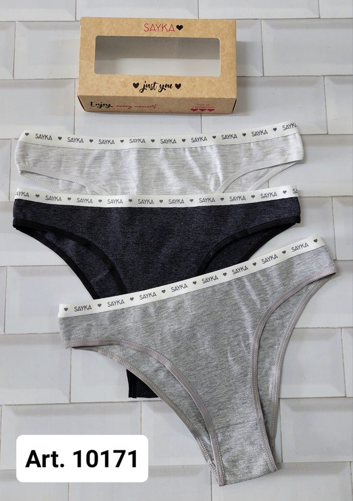 PACK X3 VEDETINA DE ALGODÓN Y LYCRA CON ELASTICO PERSONALIZADO
