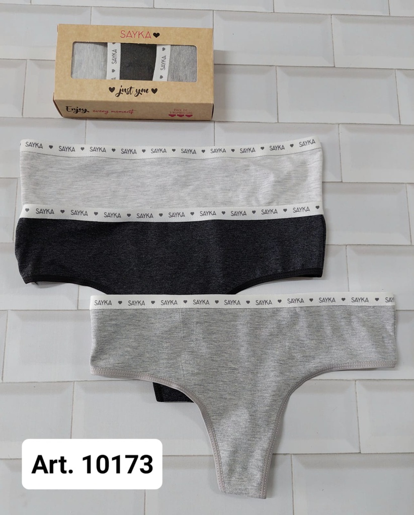 PACK X3 CULOTELESS DE ALGODÓN Y LYCRA CON ELASTICO PERSONALIZADO