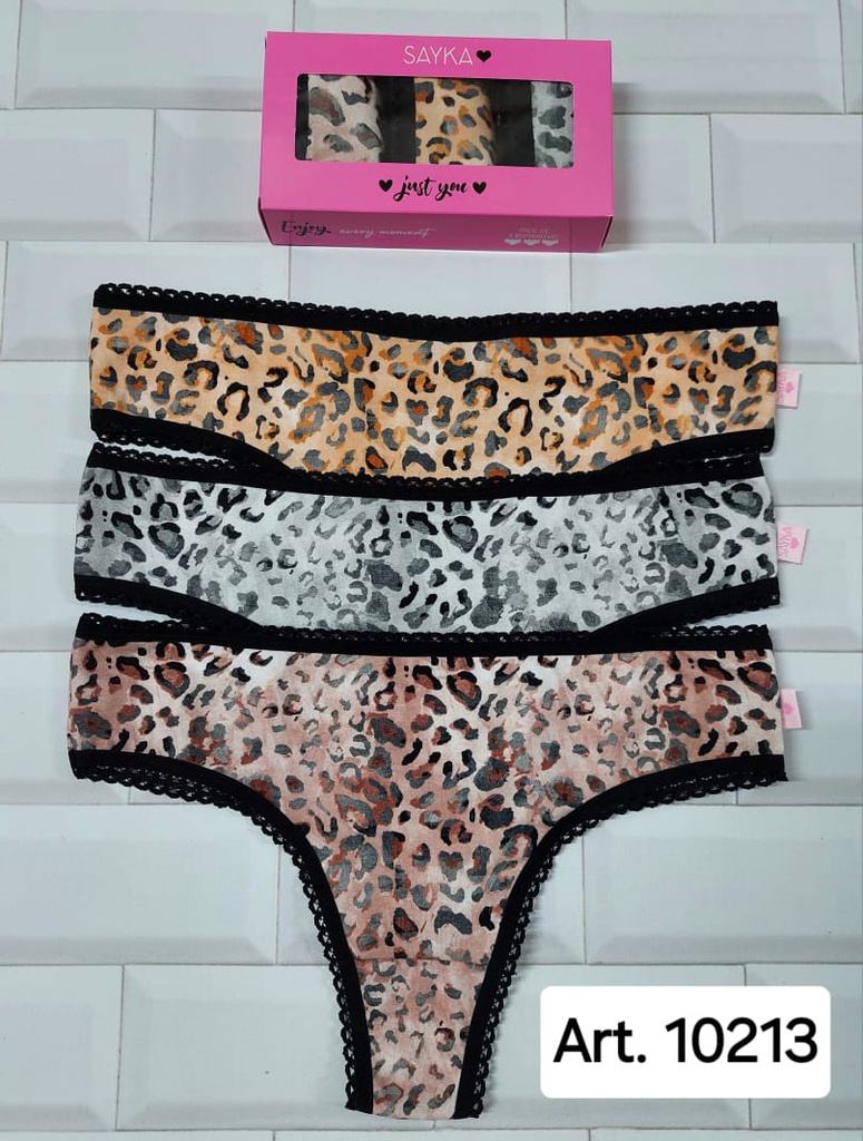 PACK X3 CULOTELESS ALGODÓN Y LYCRA ESTAMPADO