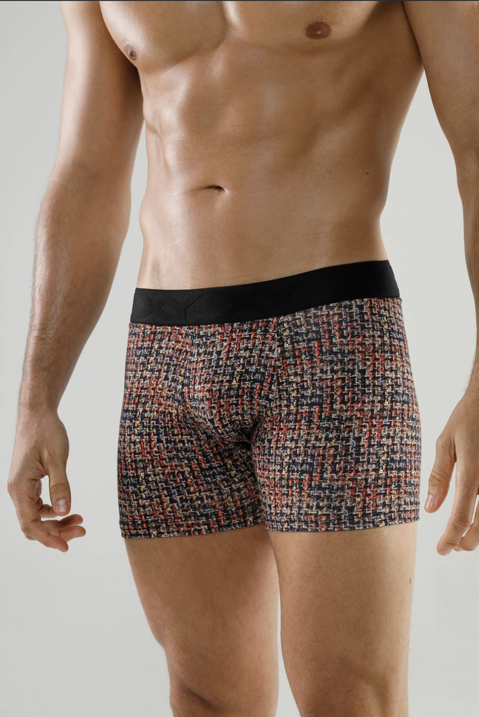 BOXER DE ALGODON Y LYCRA ESTAMPADO "WEAVE"
