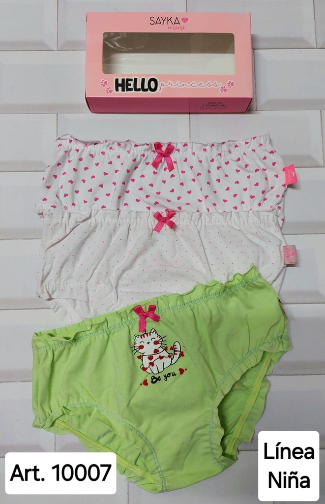 PACK X3 BOMBACHA NENA DE ALGODÓN Y LYCRA ESTAMPADA FRU FRU