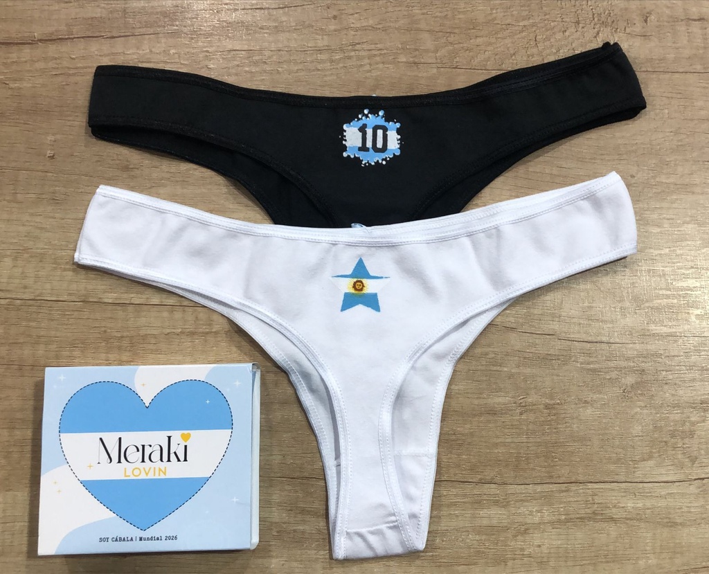 PACK X2 COLALES DE ALGODÓN Y LYCRA ESTAMPADA "ARG"