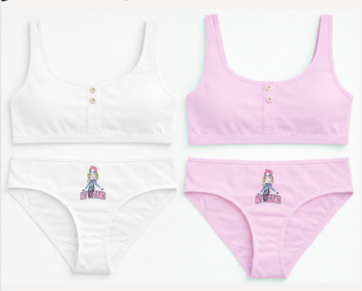 CONJUNTO NENA ESTAMPADO DE ALGODÓN Y LYCRA CON BRETEL ANCHO C/ BOTONES