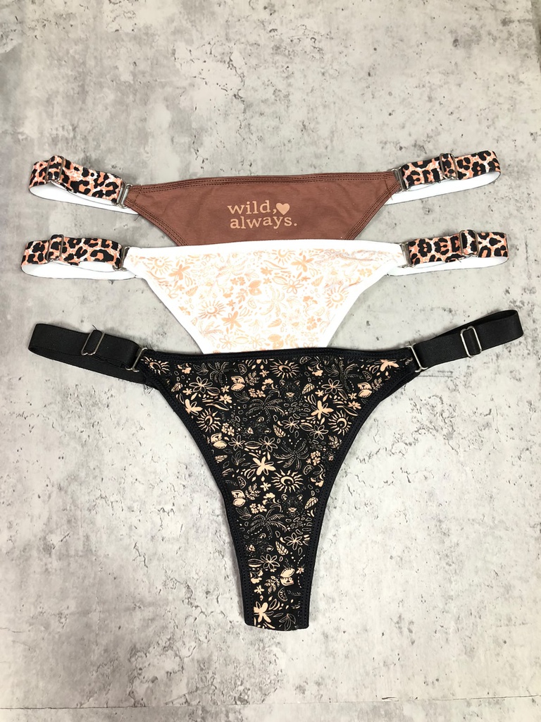 PACK X3 COLALES DE ALGODÓN Y LYCRA CON BRETEL ANCHO