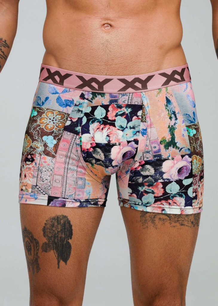 BOXER DE ALGODÓN Y LYCRA ESTAMPADO "ROSE"