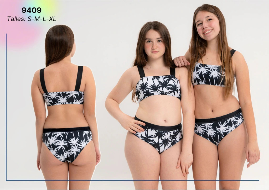 VER. MALLA BIKINI TEENS TOP ESTAMPADO "PALMERAS"
