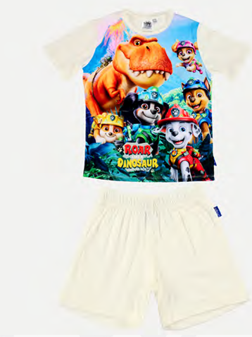 VER. PIJAMA DE ALGODÓN SUBLIMADO Y SHORT LISO "PAW PATROL"
