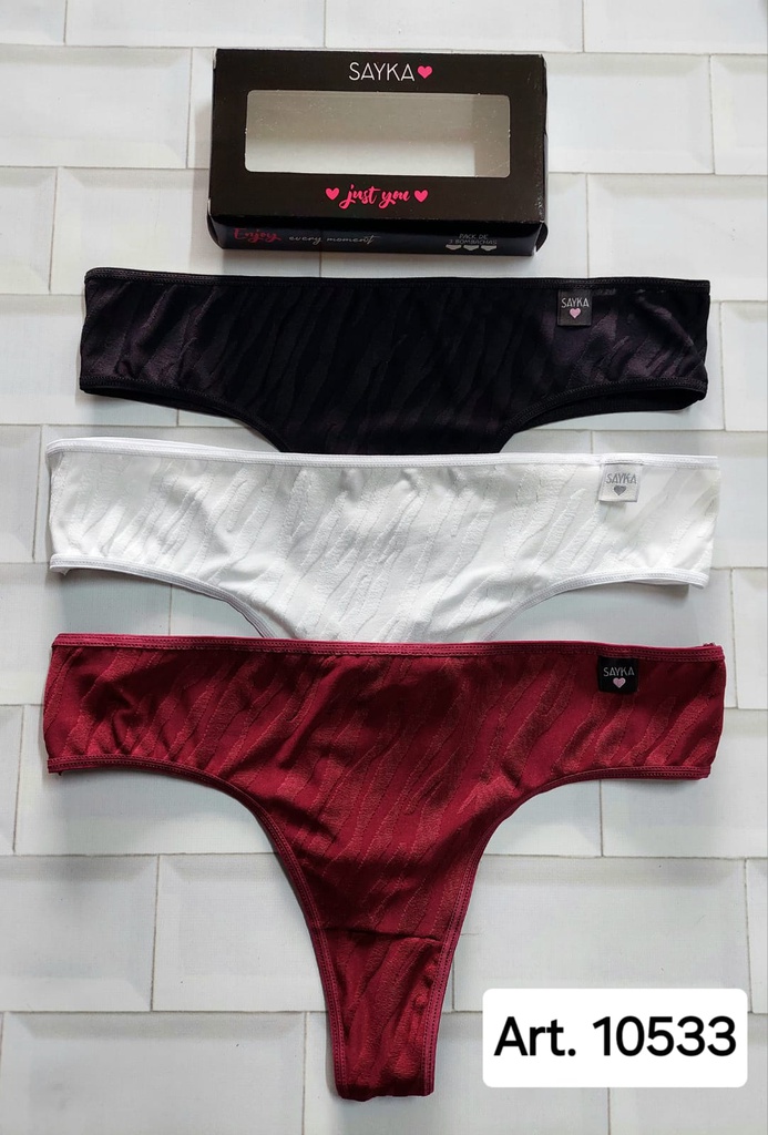 PACK X3 CULOTELESS DE MICROFIBRA CEBRA