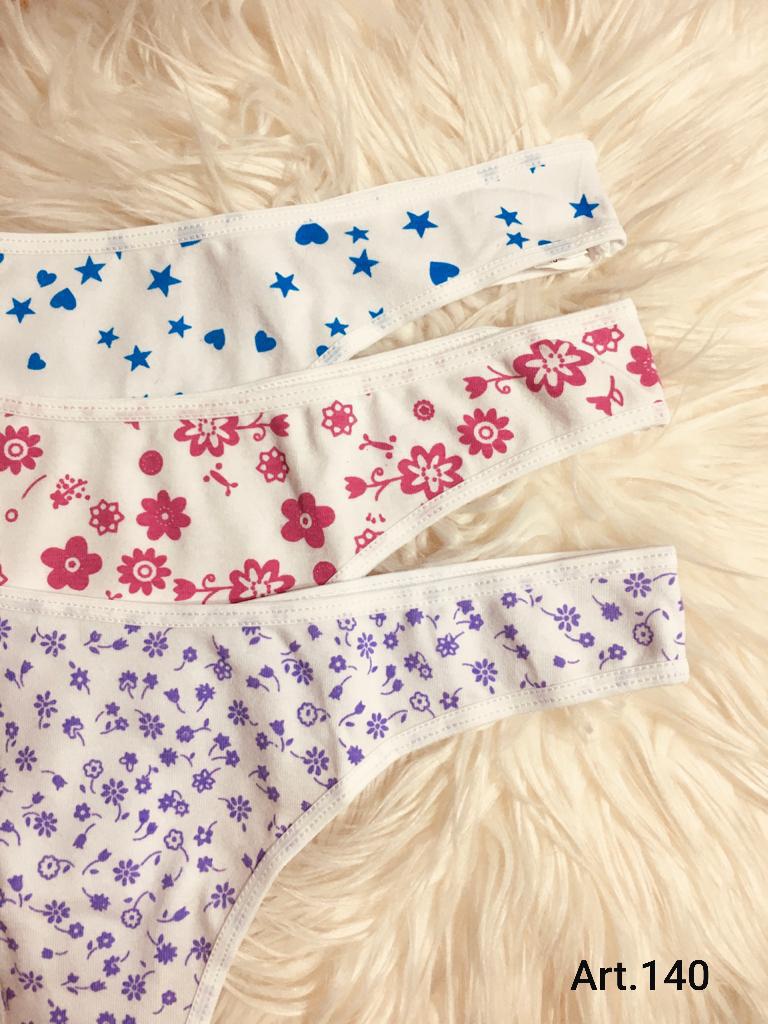 PACK X3 ALGODON Y LYCRA C/LESS ESTAMPADO