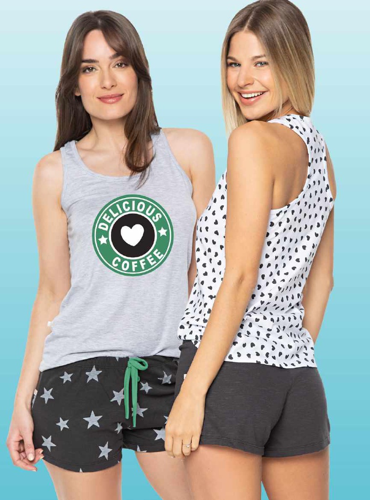 VER. PIJAMA DE JERSEY &quot;DELICIOUS COFFEE&quot;