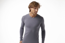 [XY4010] INV. CAMISETA MANGA LARGA CON CUELLO EN "V" DE ALGODON Y LYCRA LISO