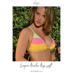 [NAIF370] BLACK! -15% OFF !! - MALLA TRICOT TRICOLOR CON TAZA SOFT