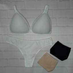 [LOV6166] CONJUNTO ALGODÓN Y LYCRA SOFT CON CORONITA C/C