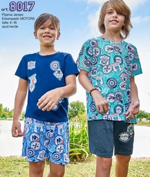 [MAR8017] VER. PIJAMA JERSEY ESTAMPADO "MOTORS"  VERANO NENE