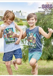 [MAR8018] VER. PIJAMA JERSEY ESTAMPADO "PARADISE"  VERANO NENE