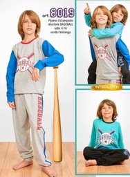 [MAR8019] INV. PIJAMA INTERLOCK ESTAMPADO &quot;BASEBALL&quot;