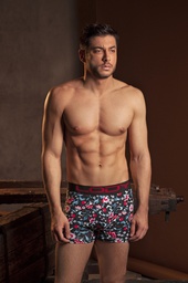 [LM926] BOXER DE ALG.LYCRA ESTAMPADO ORNAMENTAL