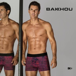 [BAK2026] BOXER ALGODON Y LYCRA. ESTAMPADO METAL, ELASTICO SOBRE RELIEVE NEGRO