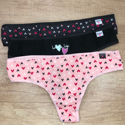 [SAY10333] PACK X3 CULOTELESS ALGODON Y LYCRA ESTAMPADO CORAZONES