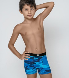 [BAK4043] BOXER ALGODON Y LYCRA, ESTAMPADO CAMUFLADO Y ELASTICO NEGRO LISO