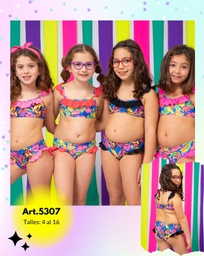 [VYO5307] BIKINI NENA ESTAMPADO FLORES Y HOJAS