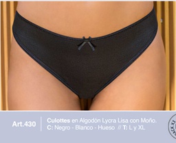 [NAT430L] PACK X 3 CULOTE DE ALGODON Y LYCRA LISO CLASICO