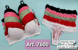 [LALU7600] CONJUNTO TAZA SOFT ENCAJE CON BASE