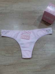 [KROS3951] ROSA COLALES TRICOT LISO CON PUNTILLA