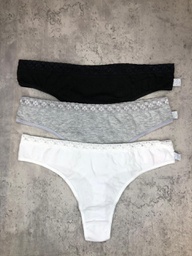 [LOV2073] PACK X 3 COLALES ALGODON LISA CON PUNTILLA