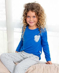 [SUS3296] INV. PIJAMA DE NENA, MORLEY RAYADO CON CORAZON