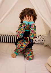 [XY8092J] DESCUENTO 10% LIQUIDACION DE TEMPORADA!  INV. PIJAMA COMBINADO DE DOS PIEZAS CON PUÑO Y ESTAMPADO "MONSTER"