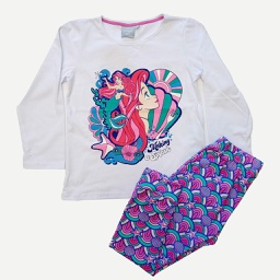 [DIS82294]   INV. PIJAMA ML DE JERSEY ESTAMPADO "PRINCESAS SIRENITA ARIEL"